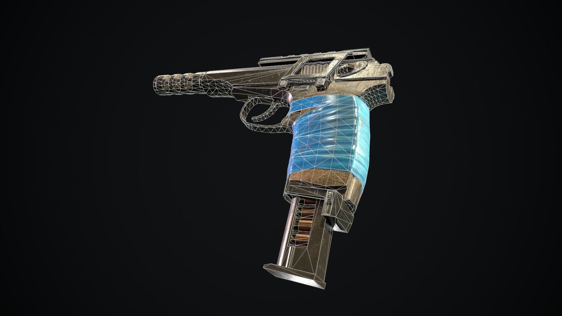 Pistols makarov Low-poly 3D model_7