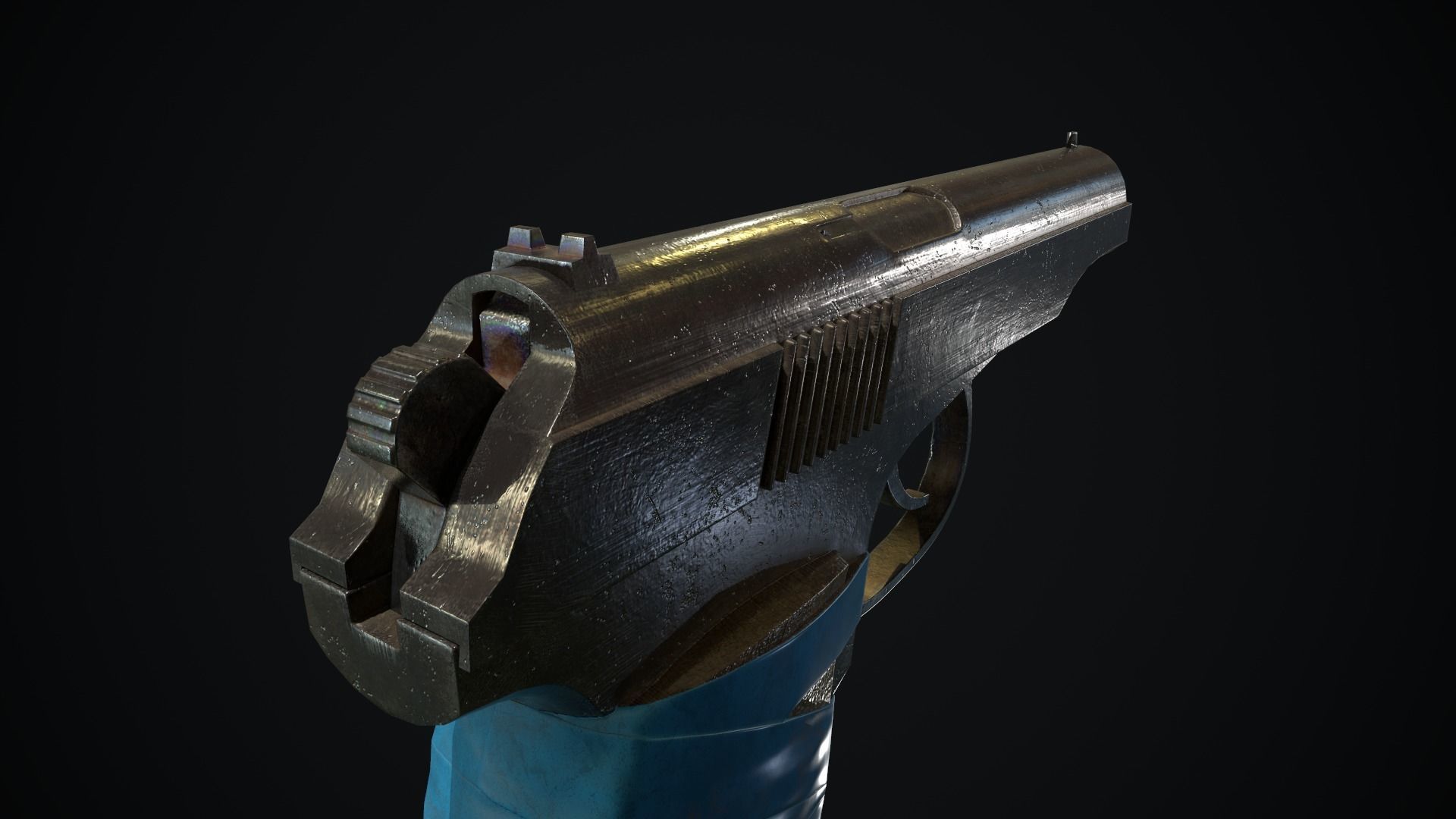 Pistols makarov Low-poly 3D model_5