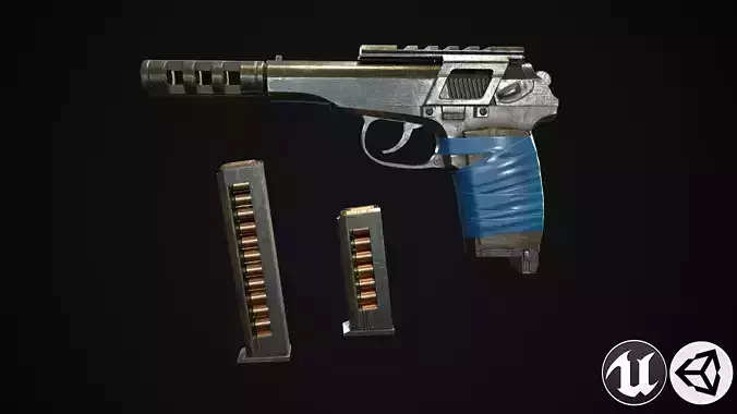 Pistols makarov Low-poly 3D model