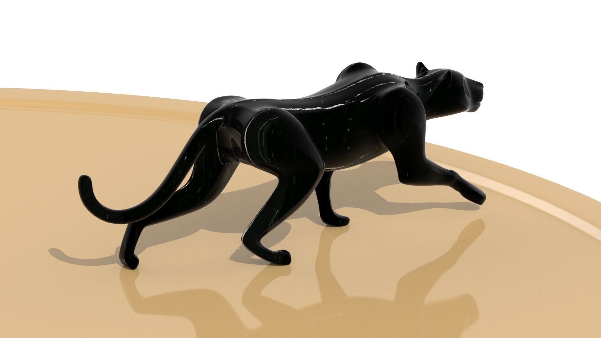 Black panther sneaking 3D print model_3