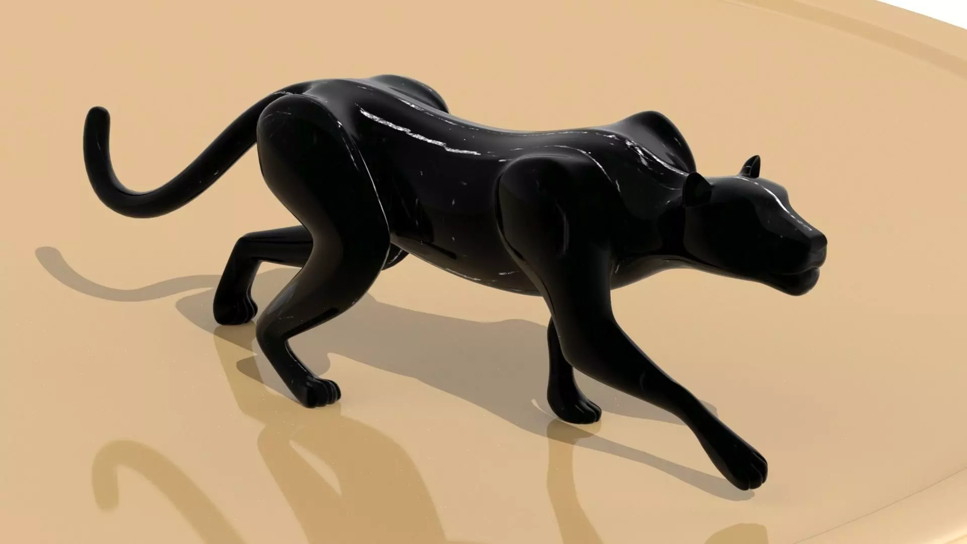 Black panther sneaking 3D print model_0