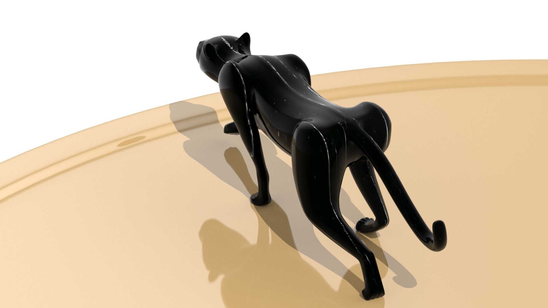 Black panther sneaking 3D print model_2