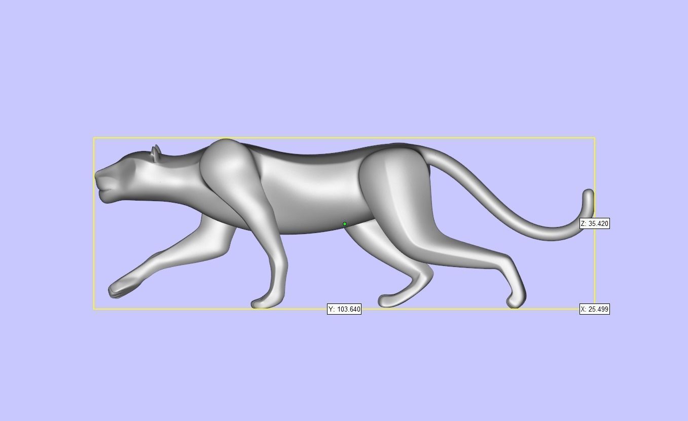 Black panther sneaking 3D print model_9