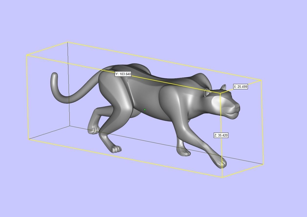 Black panther sneaking 3D print model_8