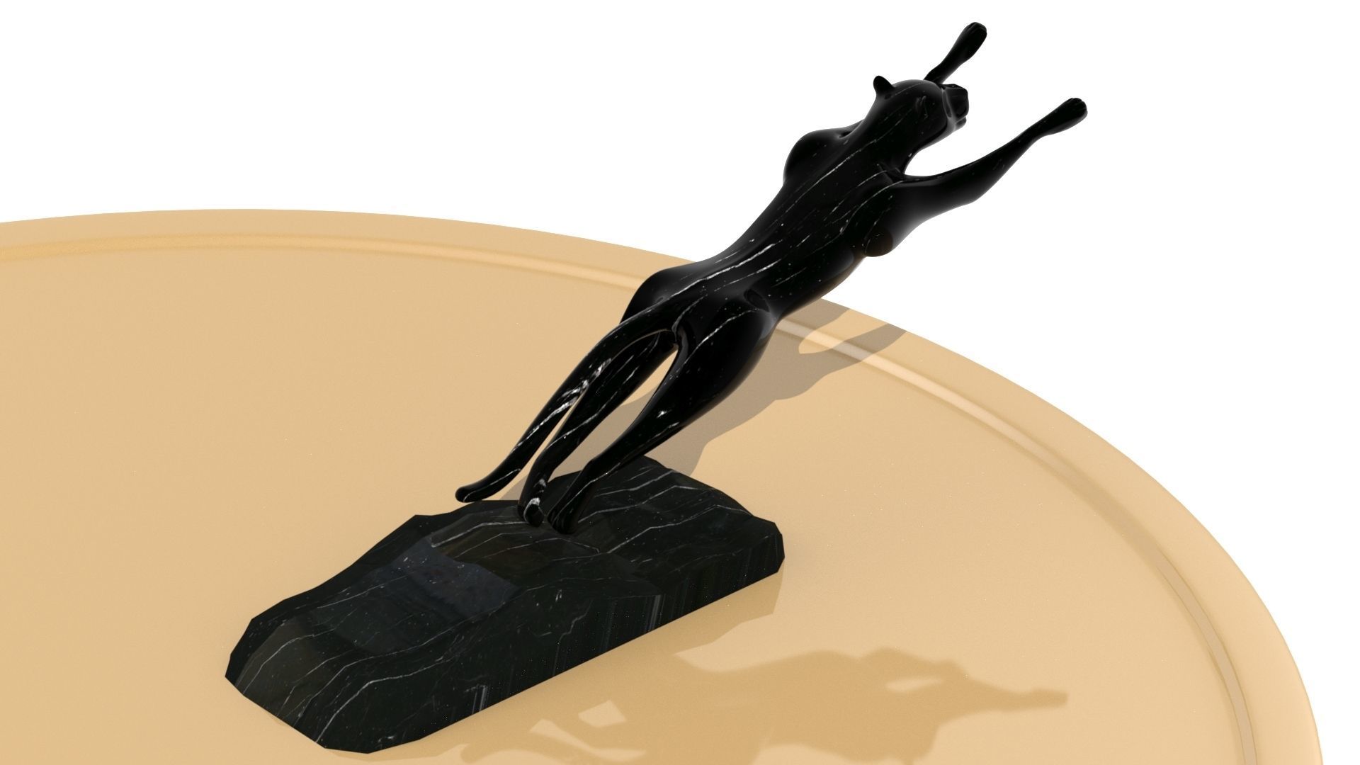 Black panther jumping 3D print model_4