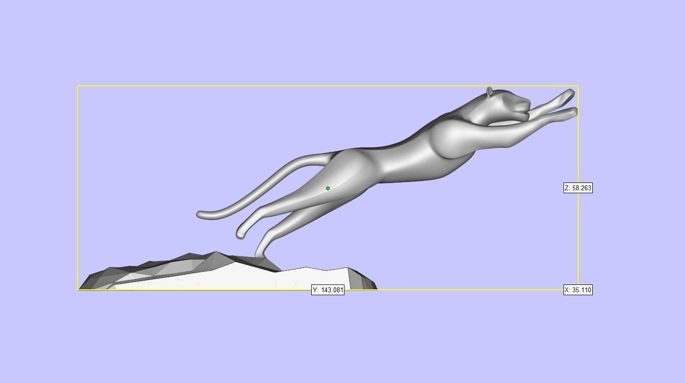 Black panther jumping 3D print model_7