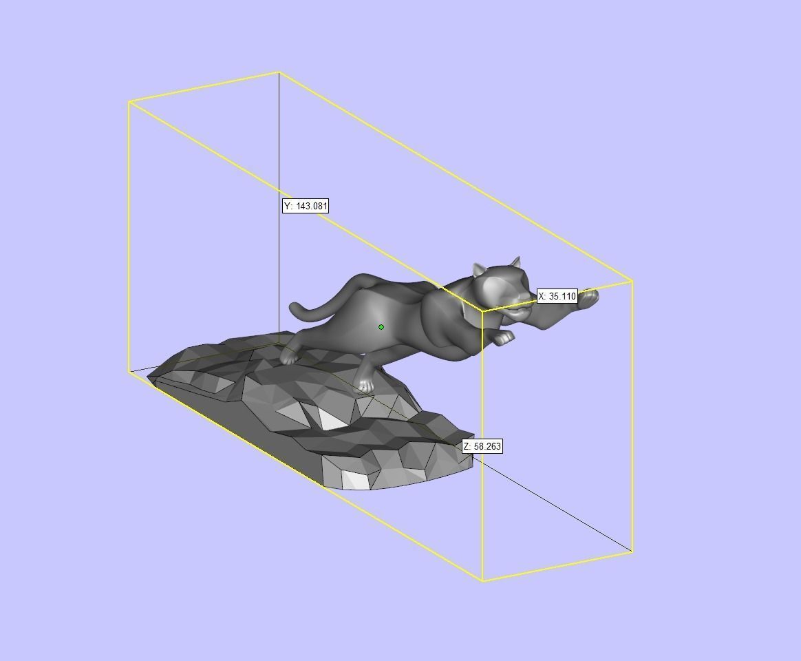 Black panther jumping 3D print model_8