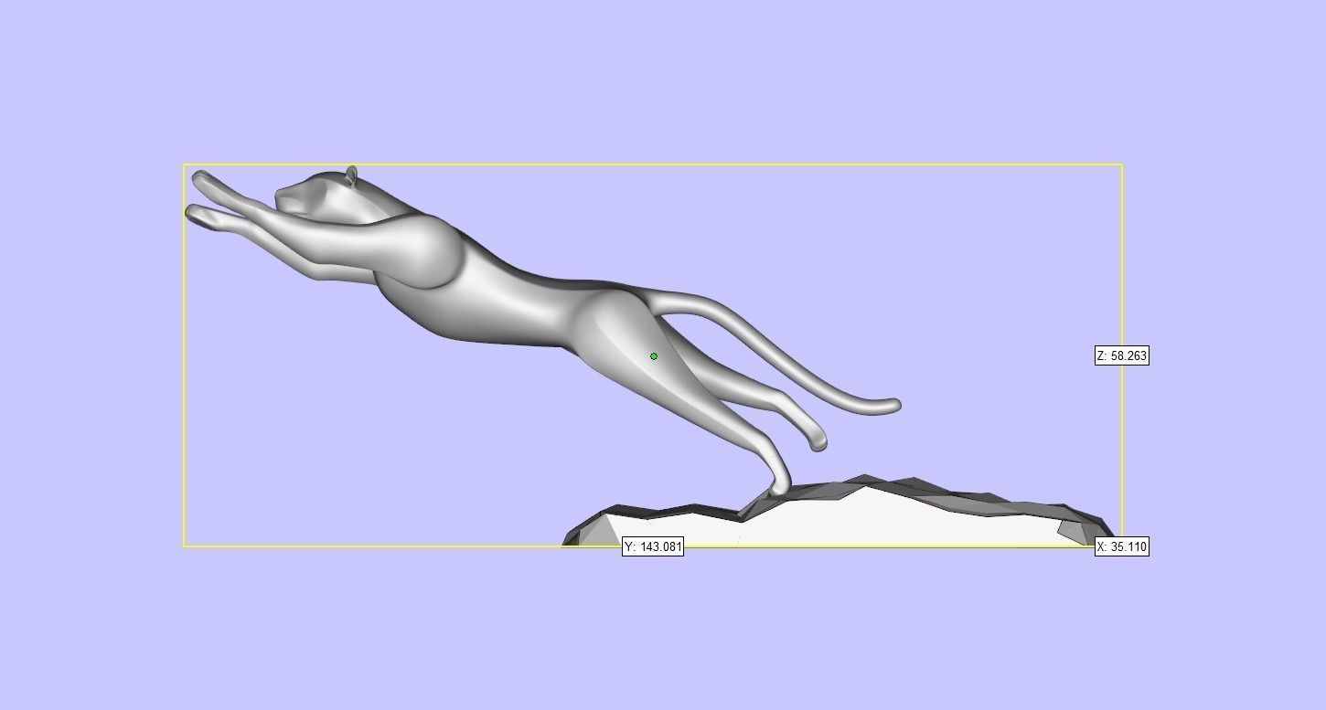 Black panther jumping 3D print model_9