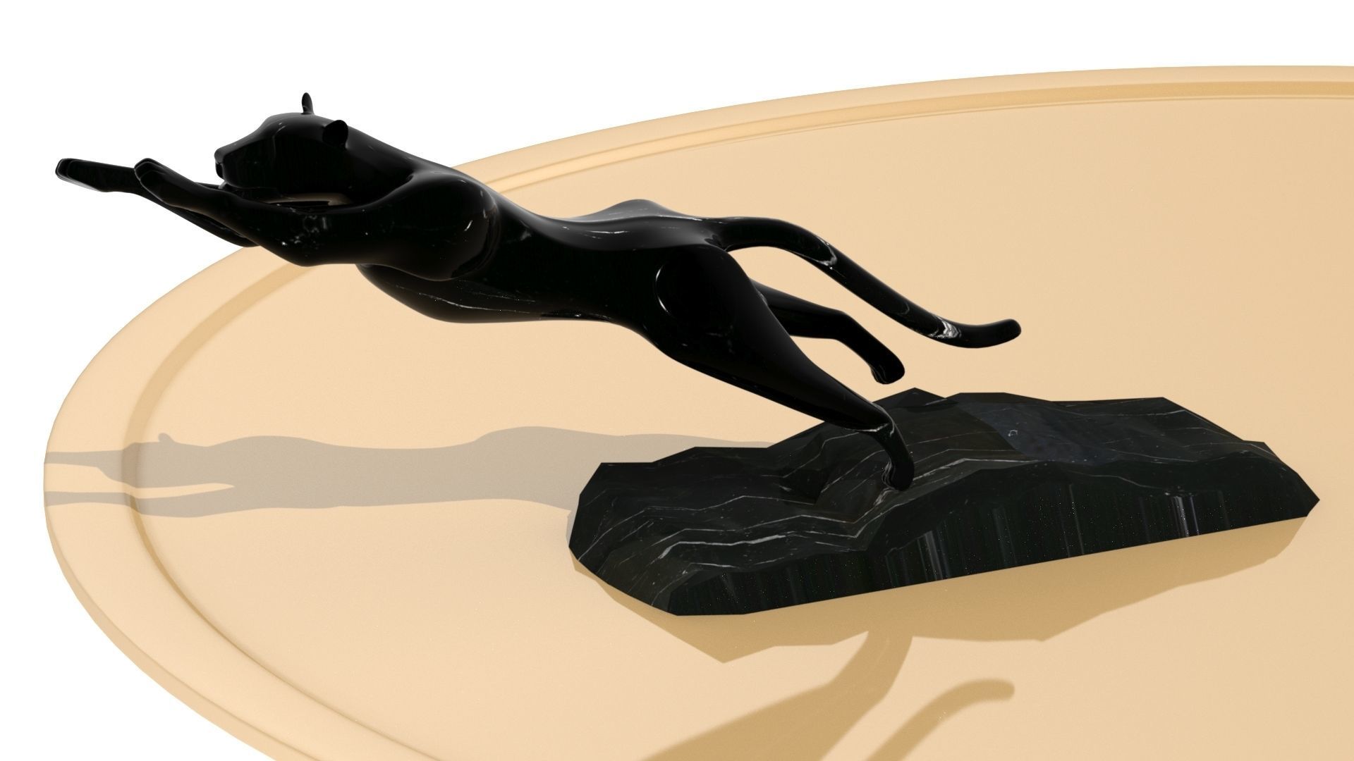 Black panther jumping 3D print model_2