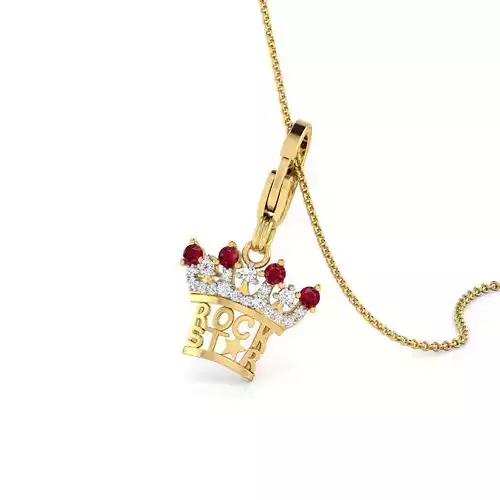 Rockstar Crown Charm Pendant 
