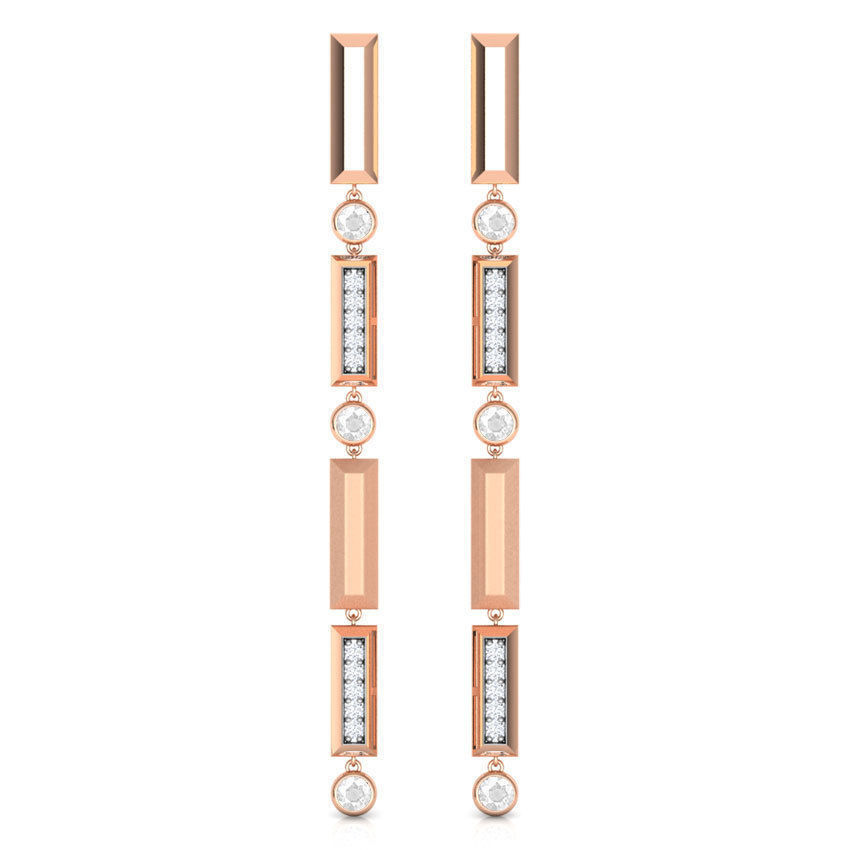 Shanti Linear Drop Earring  3D print model_2