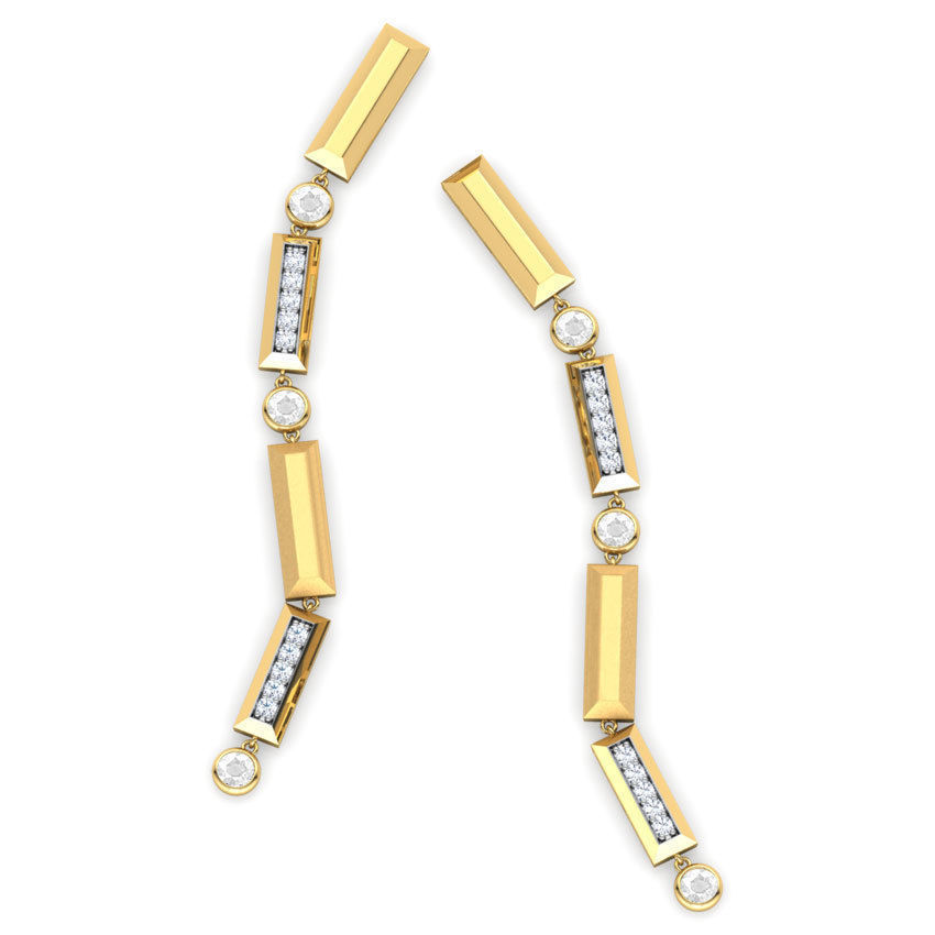 Shanti Linear Drop Earring  3D print model_3