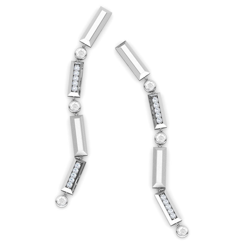 Shanti Linear Drop Earring  3D print model_4