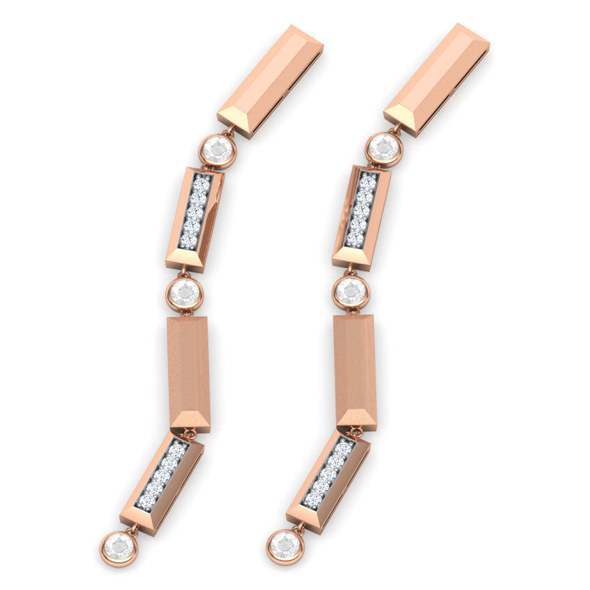 Shanti Linear Drop Earring  3D print model_13