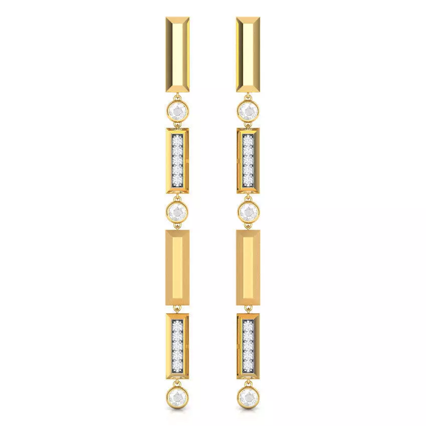 Shanti Linear Drop Earring  3D print model_0