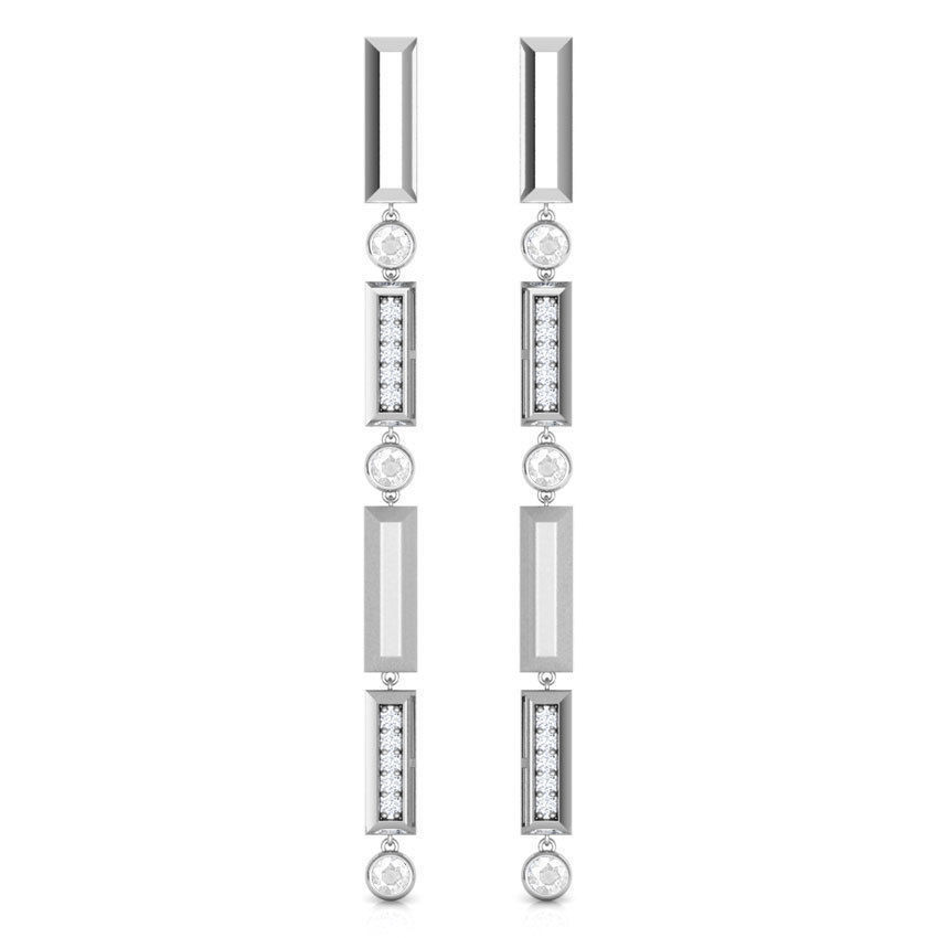 Shanti Linear Drop Earring  3D print model_1