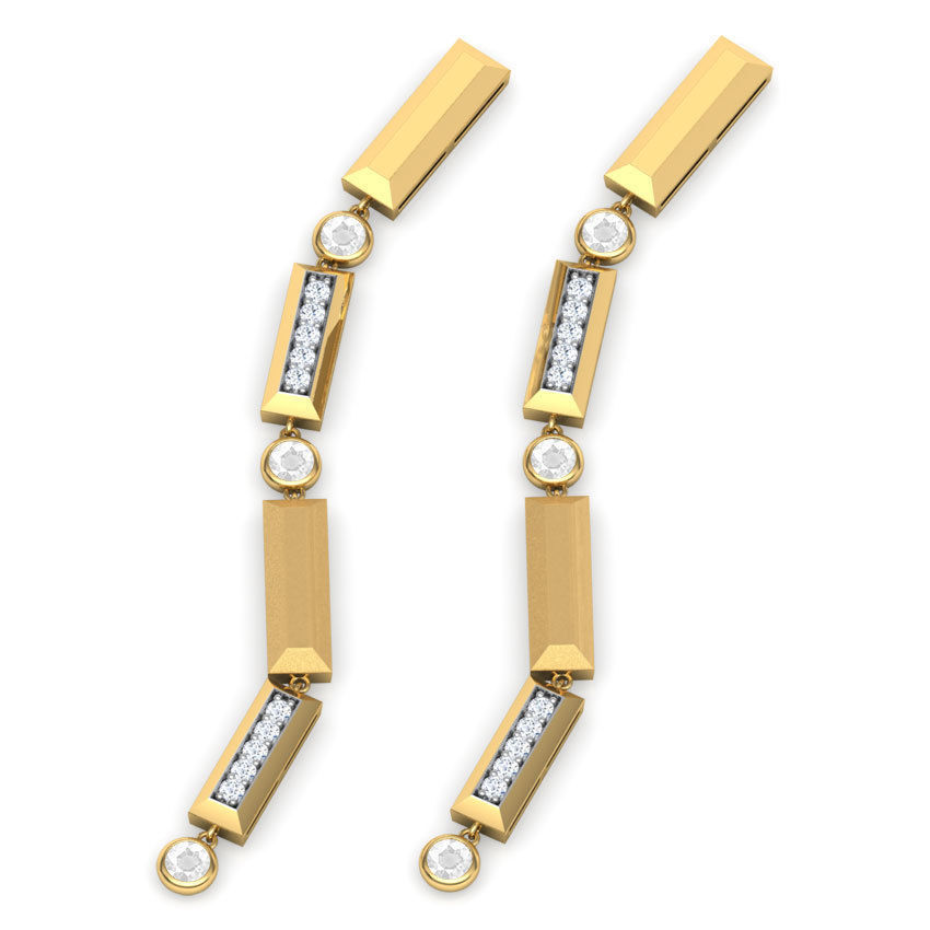 Shanti Linear Drop Earring  3D print model_11