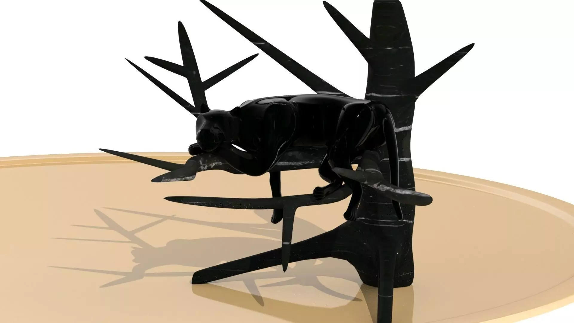 Black panther resting 3D print model