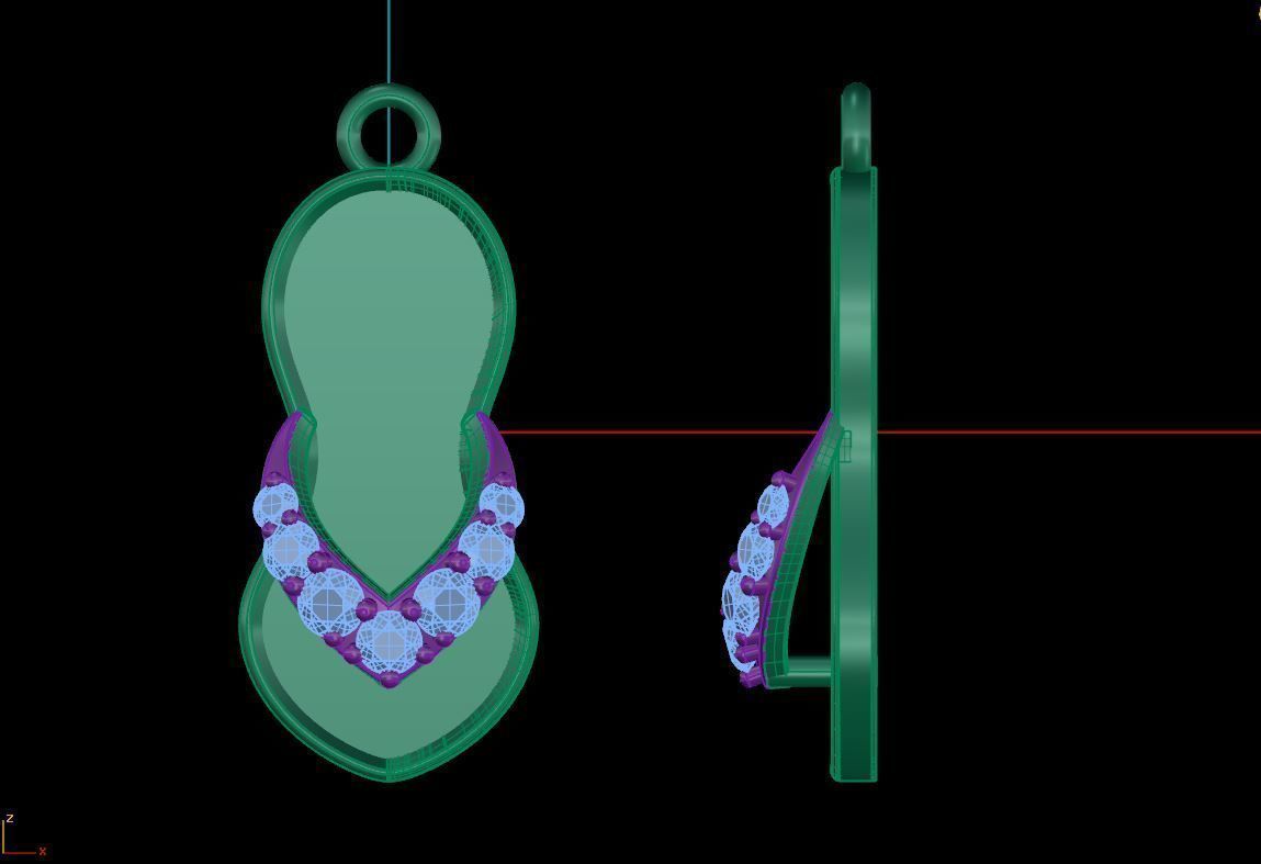 Slipper Charm Earring  3D print model_6