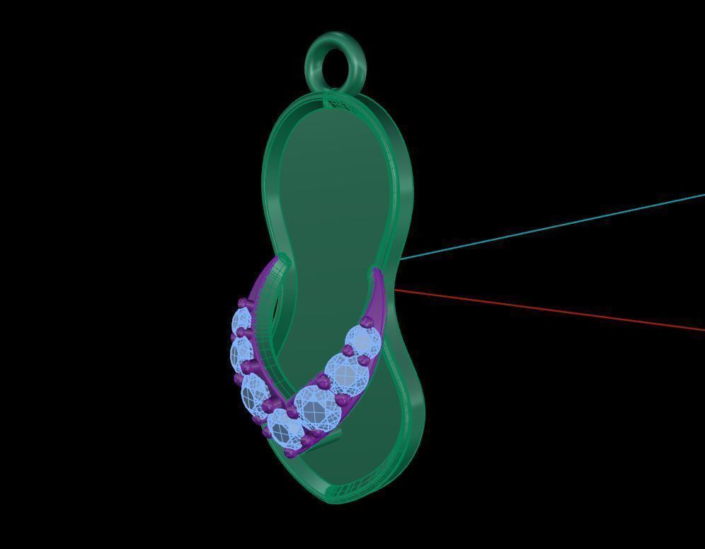 Slipper Charm Earring  3D print model_7