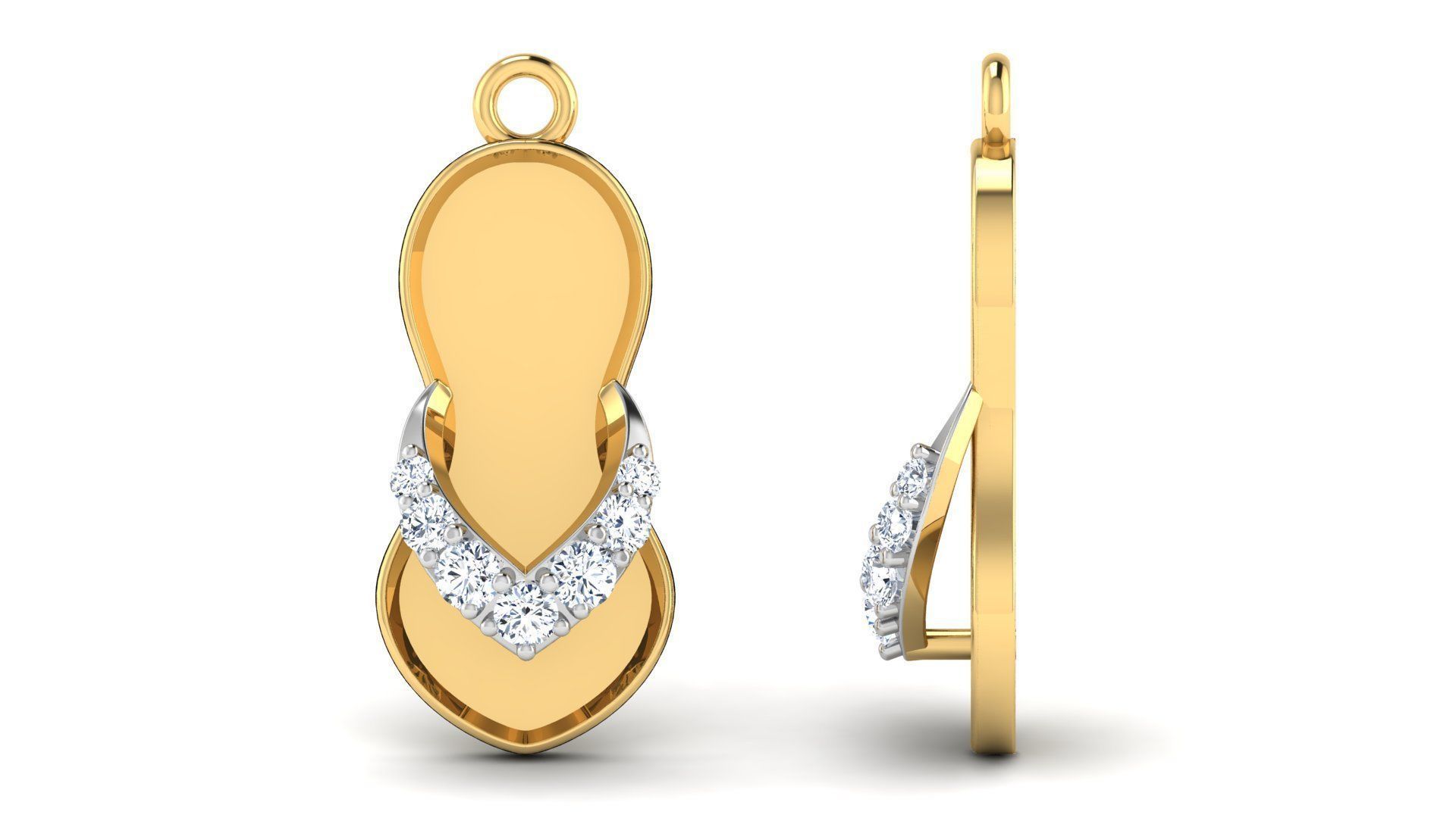 Slipper Charm Earring  3D print model_22