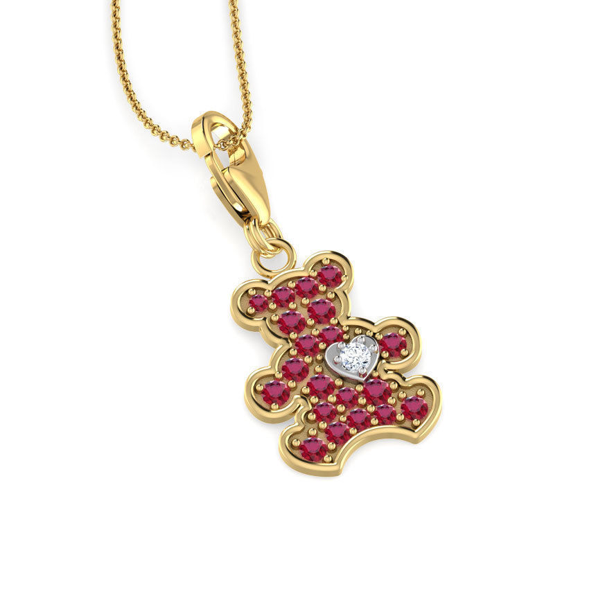 Teddy Bear Earring  3D print model_3