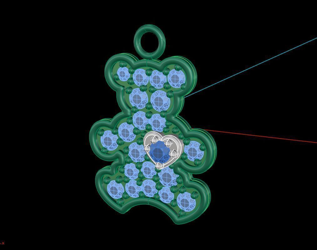 Teddy Bear Earring  3D print model_7