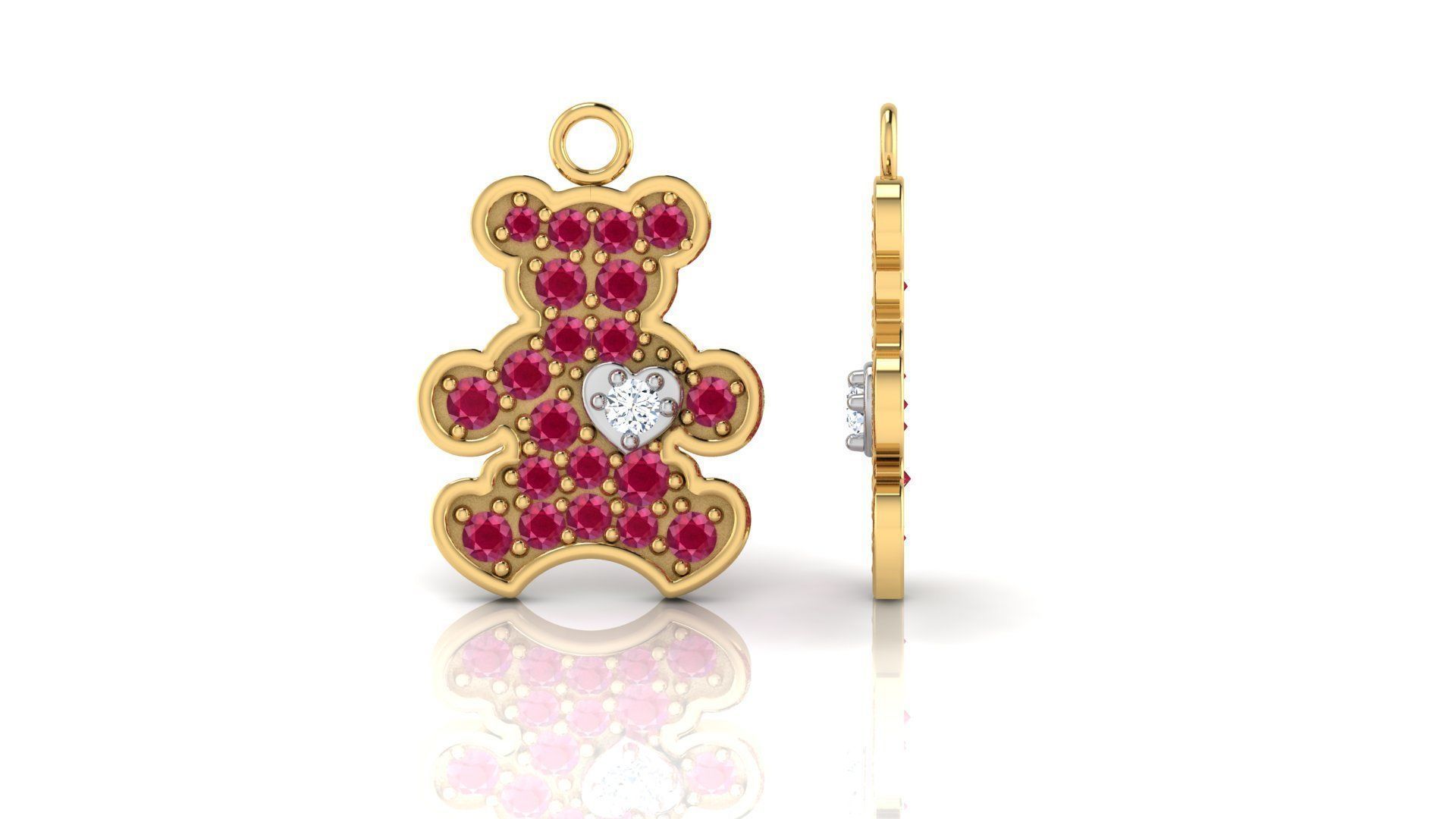 Teddy Bear Earring  3D print model_21