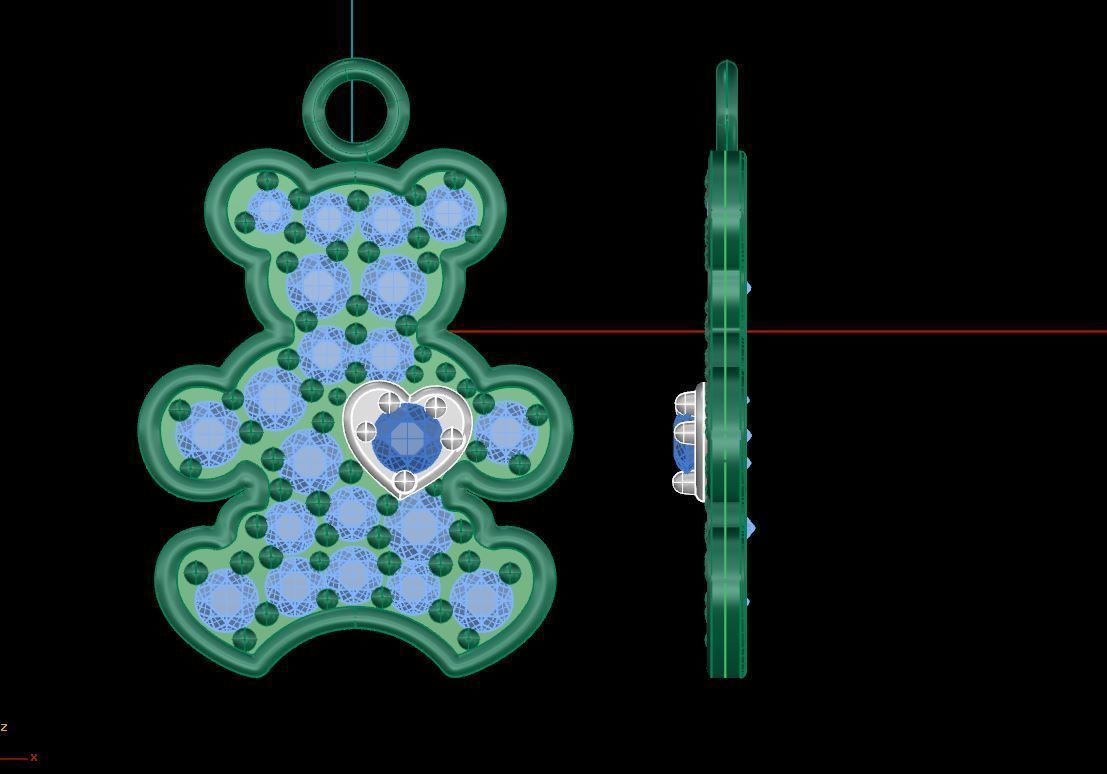 Teddy Bear Earring  3D print model_6