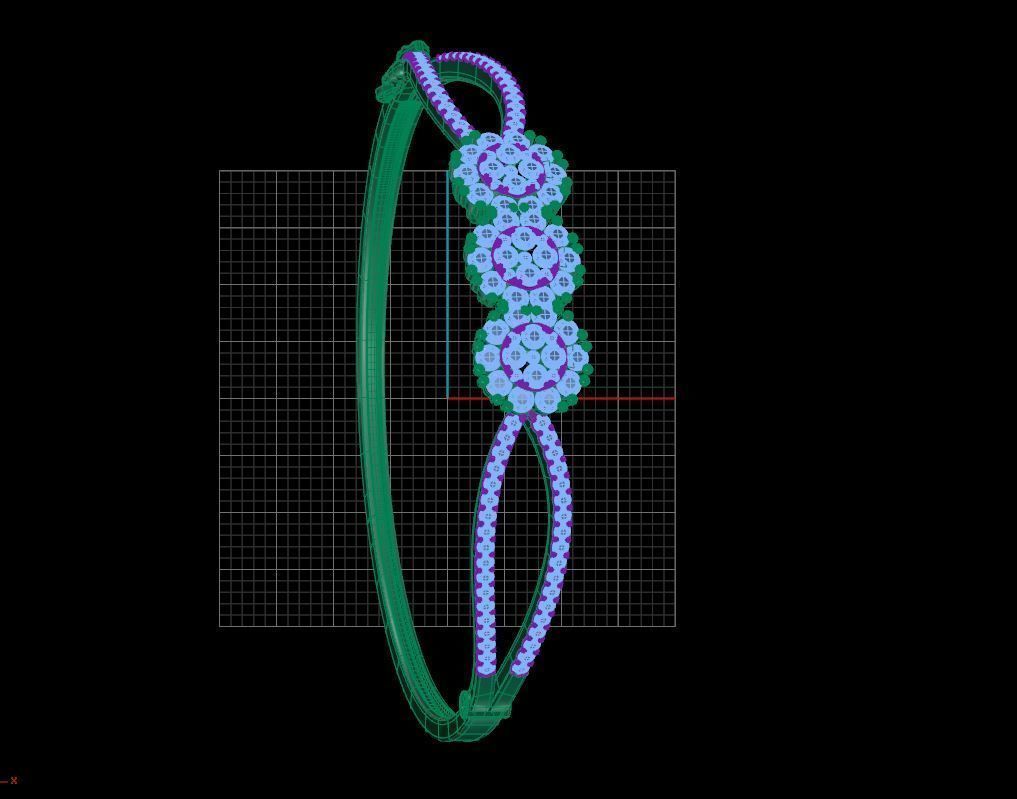 Trio Clump Bracelet  3D print model_6