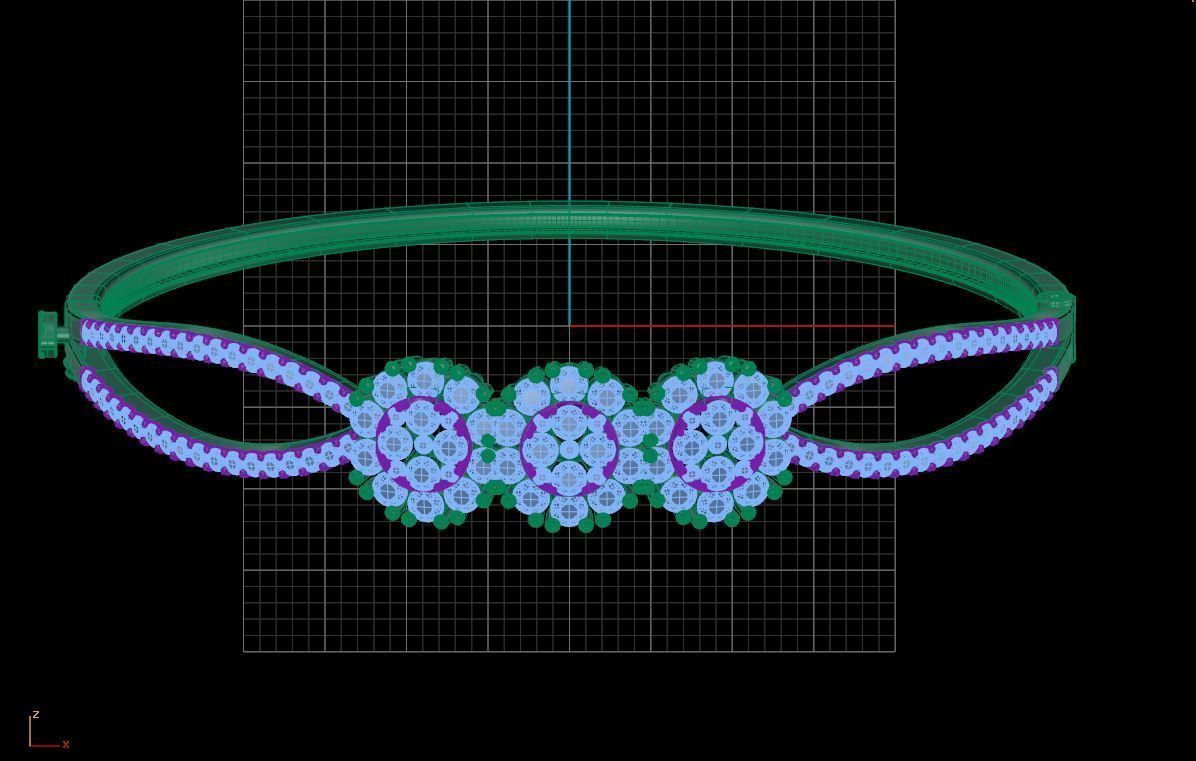 Trio Clump Bracelet  3D print model_5