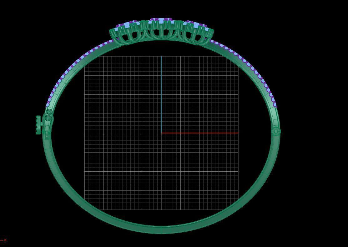 Trio Clump Bracelet  3D print model_4