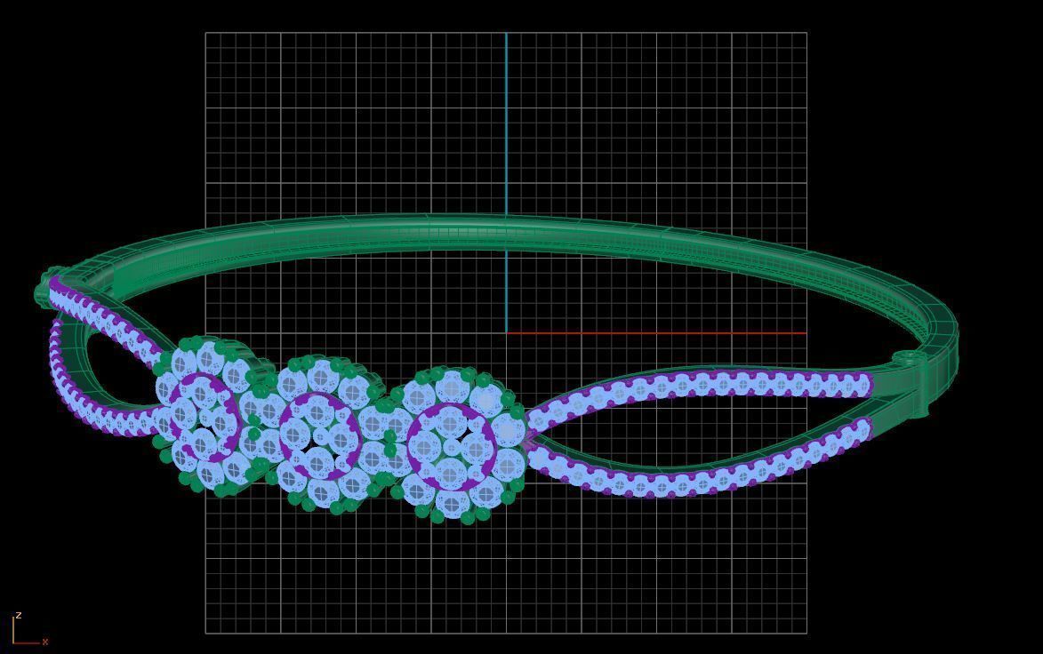 Trio Clump Bracelet  3D print model_8