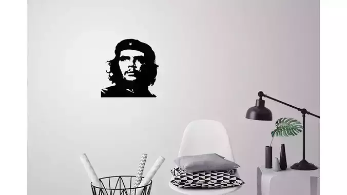 Che Guevara silhouette wall art 3D print model