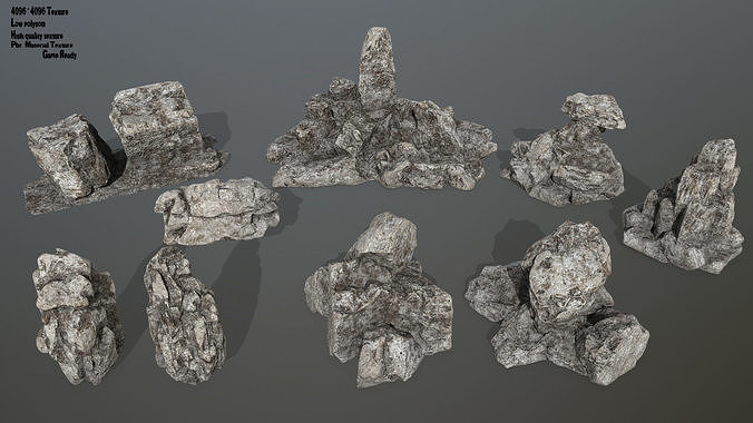 rocks set 1 rock Low-poly 3D model