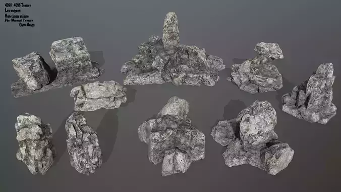 rocks set 1 rock Low-poly 3D model