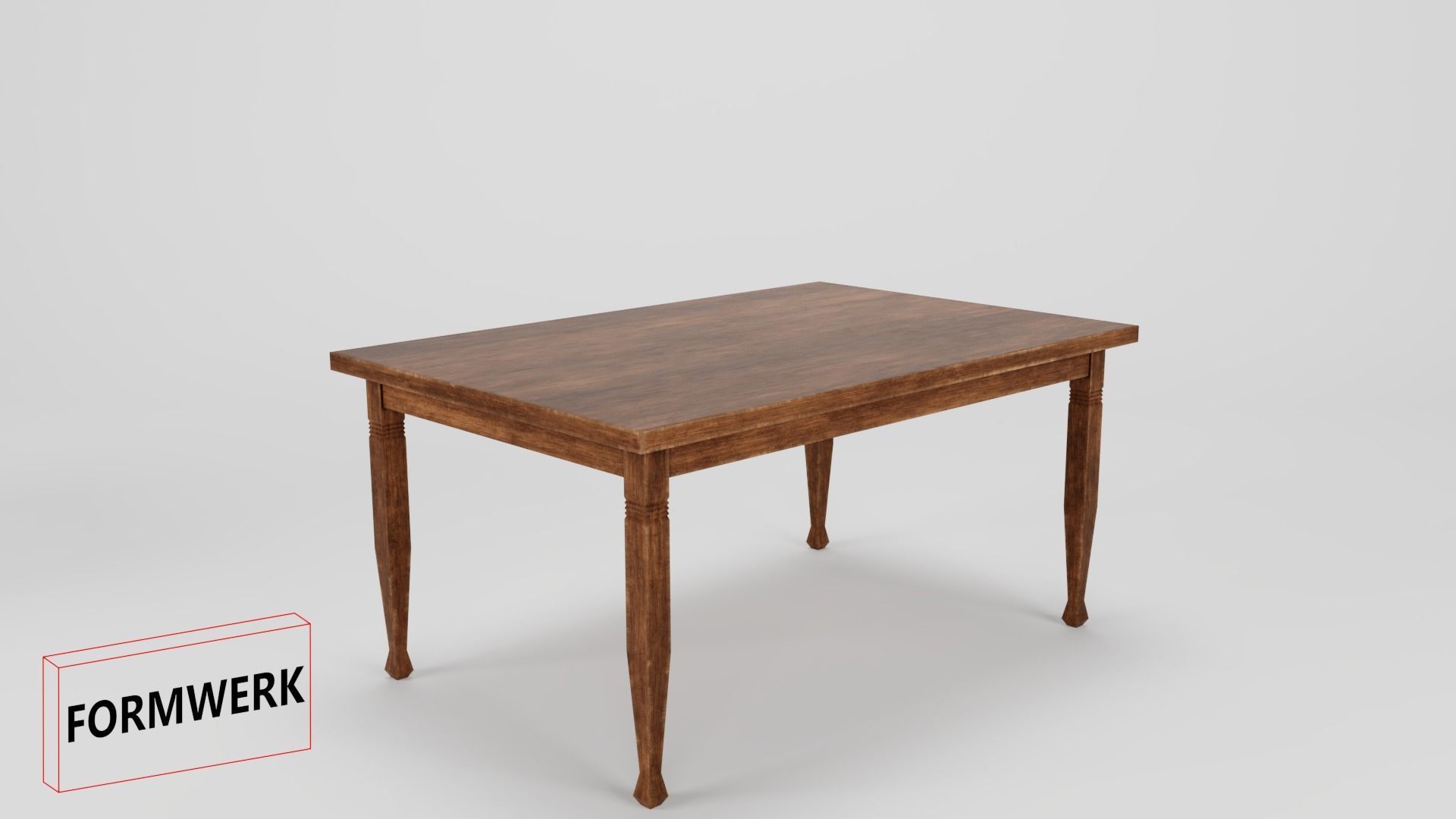 3D Model historic low Poly Table 01 Low-poly 3D model_2