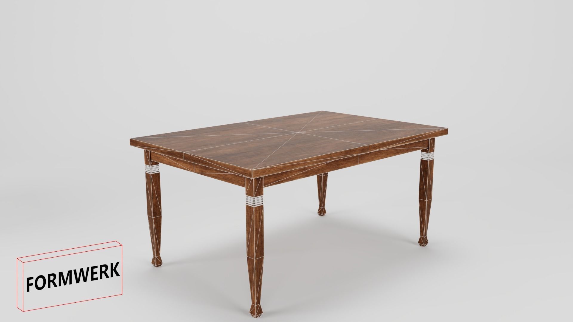 3D Model historic low Poly Table 01 Low-poly 3D model_5