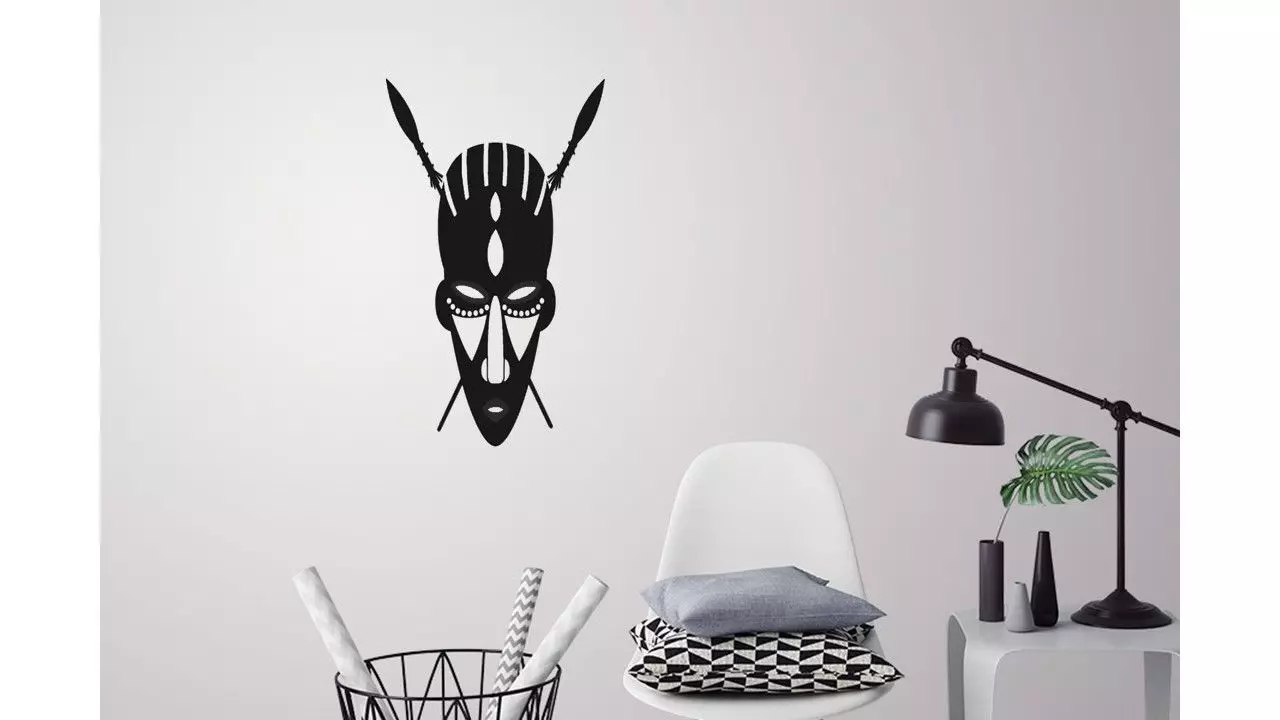 African mask wall decoration 3D print model_0