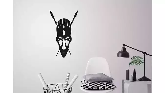 African mask wall decoration 3D print model