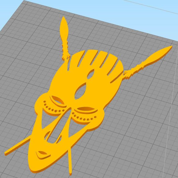 African mask wall decoration 3D print model_1
