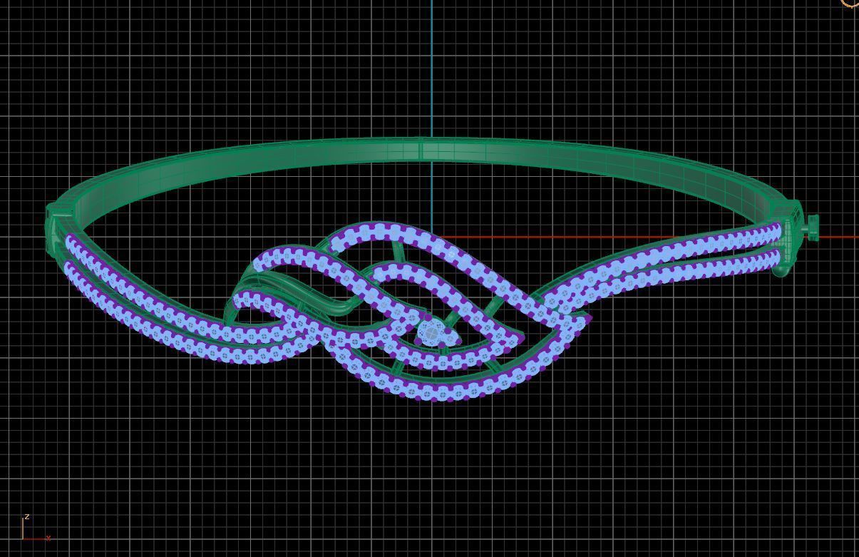 Twine Leaf Bracelet  3D print model_4