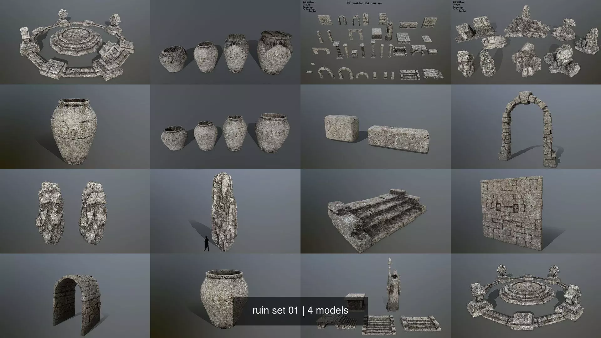 ruin set 01 3D Model Collection_1