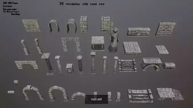 ruin set 01 3D Model Collection
