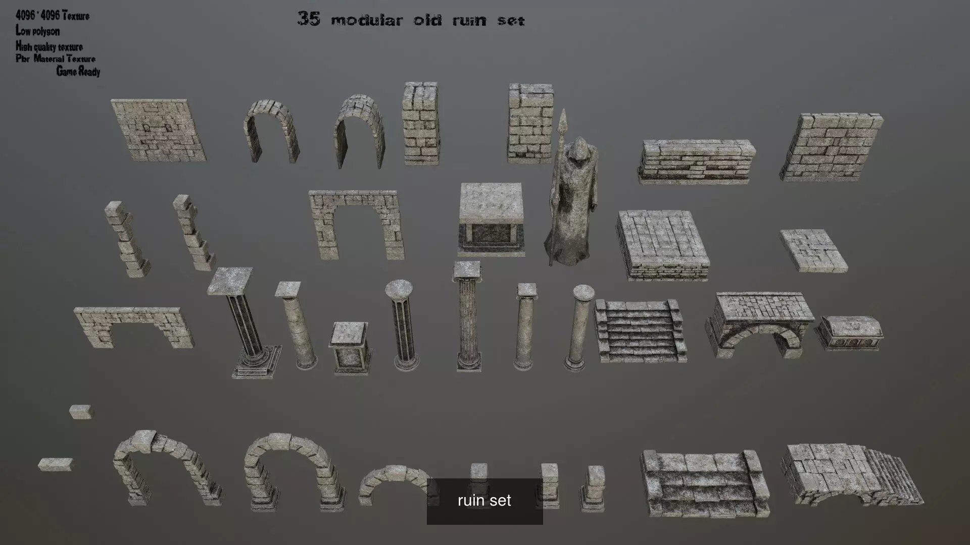 ruin set 01 3D Model Collection_0