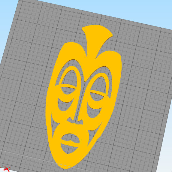 African masks for wall decoration - set of 4 masks 3D print model_3