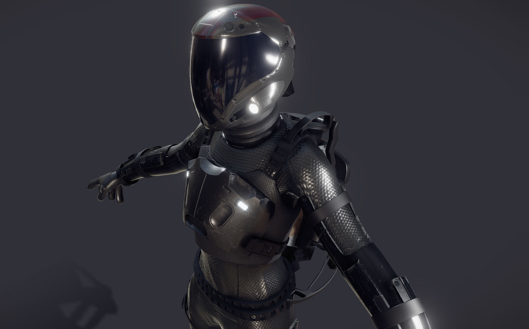 female Space Engineer  Low-poly 3D model_5