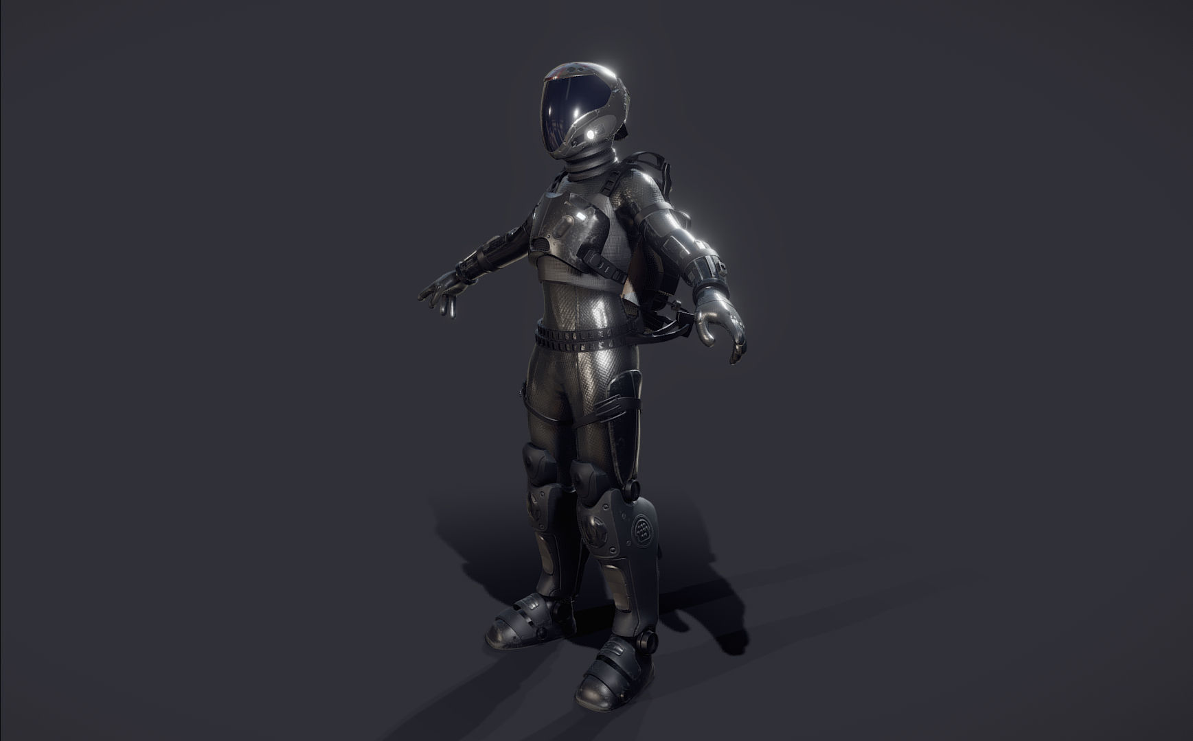 female Space Engineer  Low-poly 3D model_1