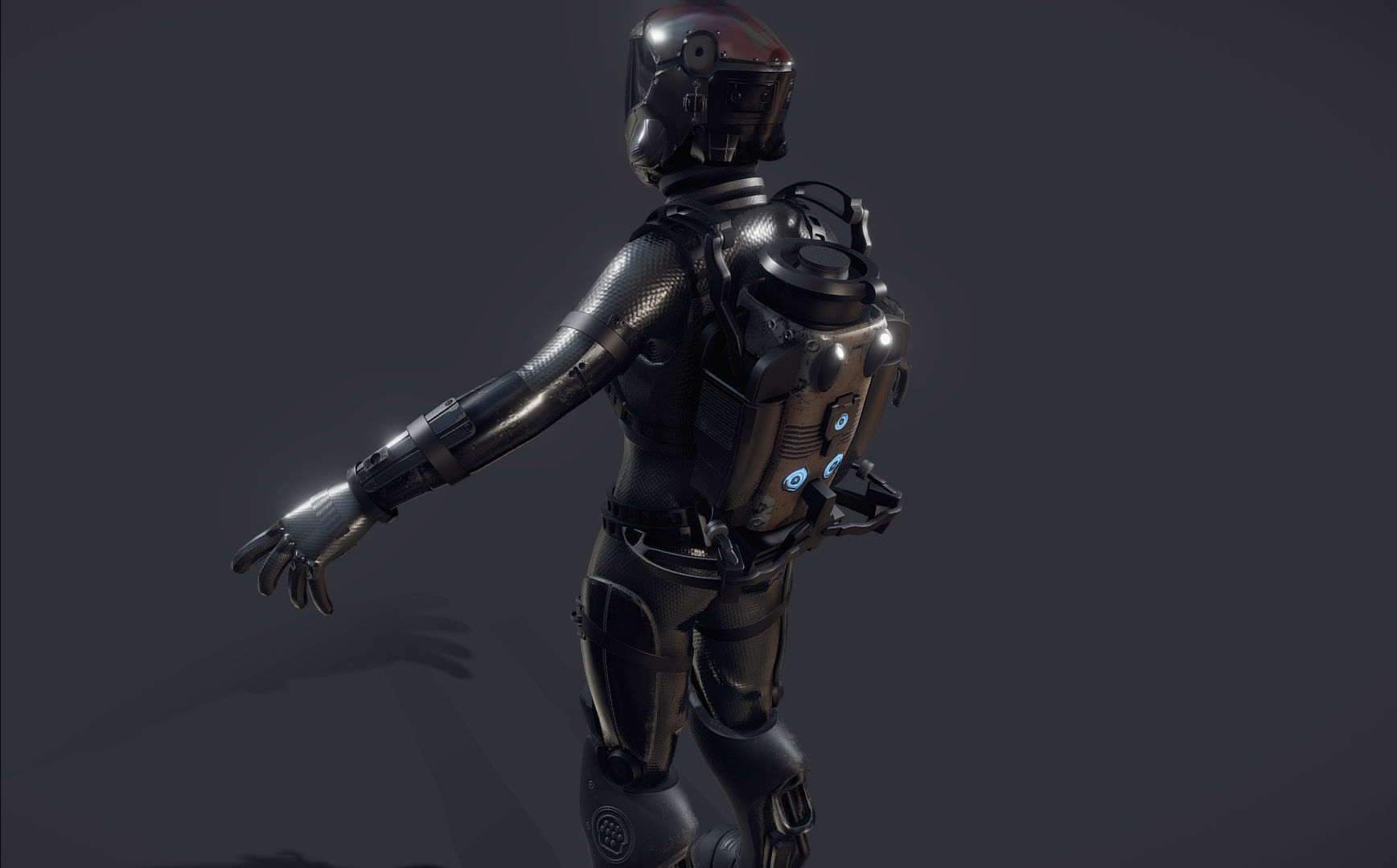 female Space Engineer  Low-poly 3D model_3