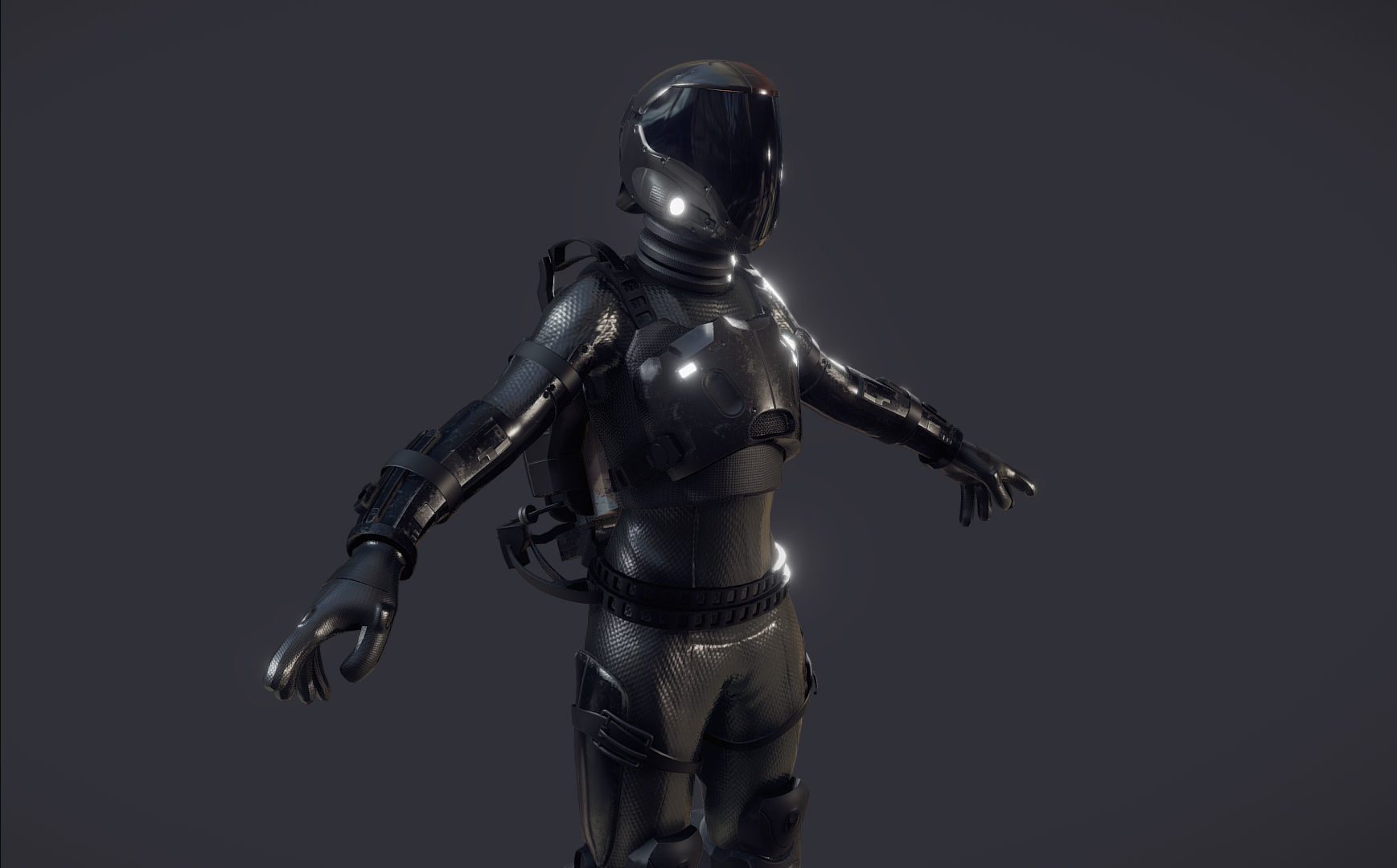 female Space Engineer  Low-poly 3D model_4